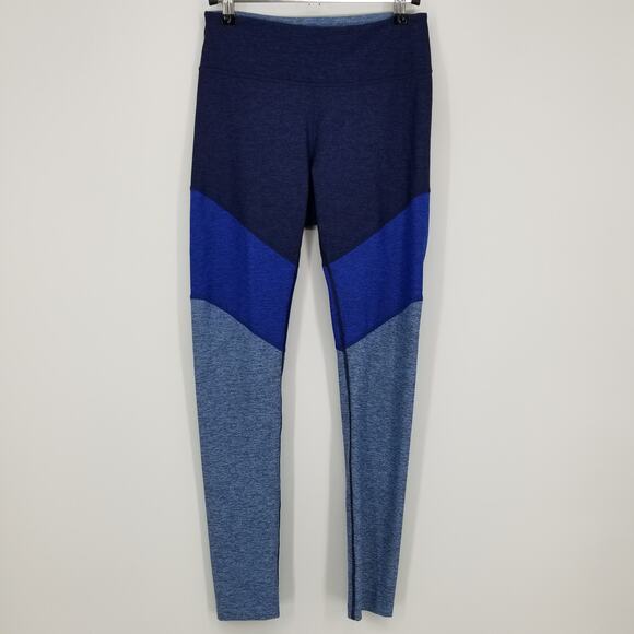 Outdoor Voices Springs 7/8 Color Block Leggings S Tri Tone Color Blue Mid Rise - Picture 3 of 9